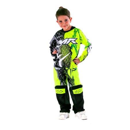 PANTALON CROSS AMARILLO Y VERDE FLUOR NIÑO MODELO XFOUR 3K