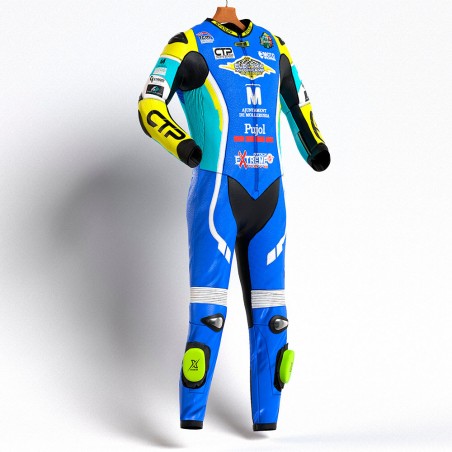 MONO XFOUR NIÑO MODELO AZUL Y AMARILLO FLUOR CTP X MIR RACING