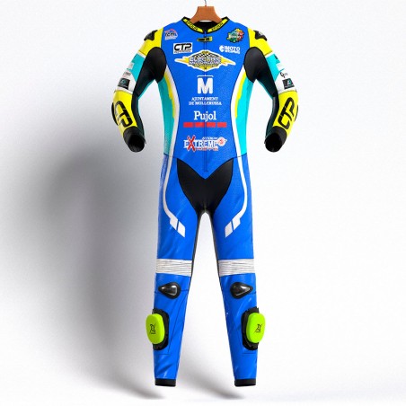 MONO XFOUR NIÑO MODELO AZUL Y AMARILLO FLUOR CTP X MIR RACING