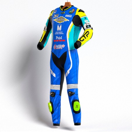 MONO XFOUR NIÑO MODELO AZUL Y AMARILLO FLUOR CTP X MIR RACING