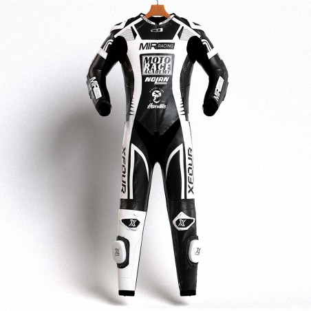 MONO XFOUR MODELO MOTO RACE x MIR RACING ADULTO BLANCO Y NEGRO