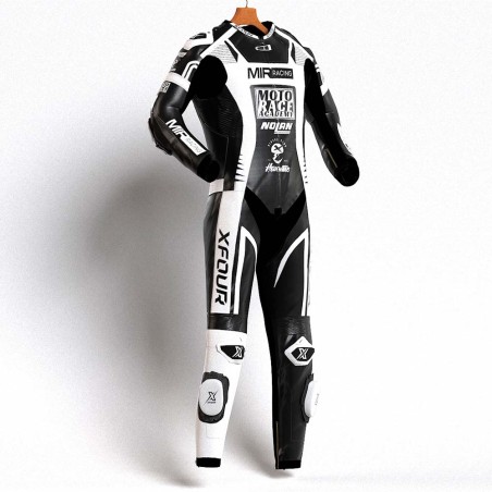 MONO XFOUR MODELO MOTO RACE x MIR RACING ADULTO BLANCO Y NEGRO