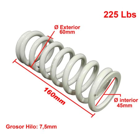 MUELLE AMORTIGUADOR DNM 160mm 225lbs di45mm