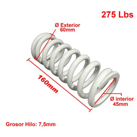 MUELLE AMORTIGUADOR DNM 160mm 275lbs di45mm