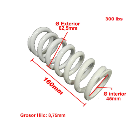 MUELLE AMORTIGUADOR DNM 160mm 300lbs di45mm