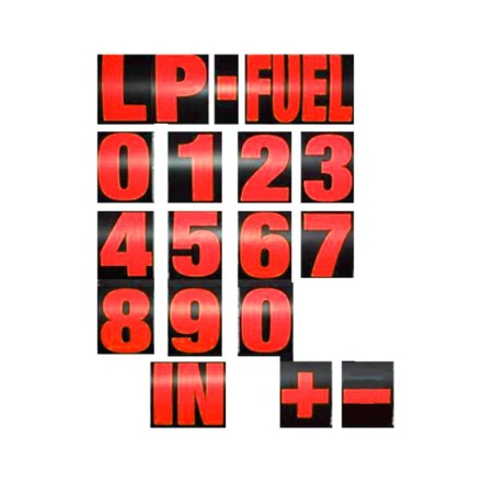 NUMEROS PIZARRA TIEMPOS ROJO 150X75