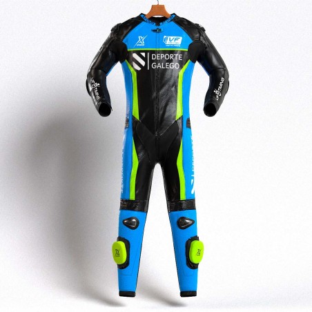 MONO XFOUR NIÑO MODELO AZUL Y AMARILLO FLUOR DEPORTE GALEGO