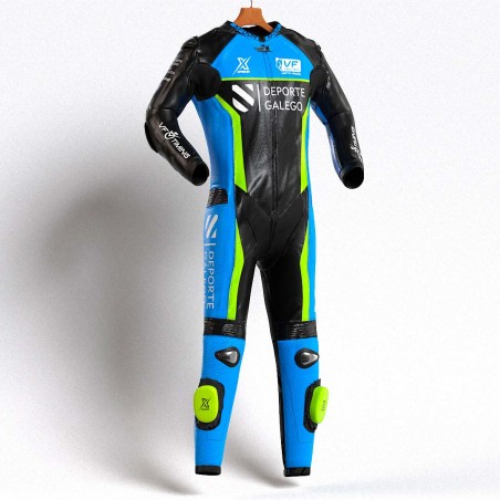 MONO XFOUR NIÑO MODELO AZUL Y AMARILLO FLUOR DEPORTE GALEGO
