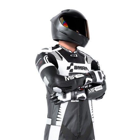MONO XFOUR MODELO BMRA x MIR RACING ADULTO BLANCO Y NEGRO