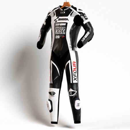 MONO XFOUR MODELO BMRA x MIR RACING ADULTO BLANCO Y NEGRO