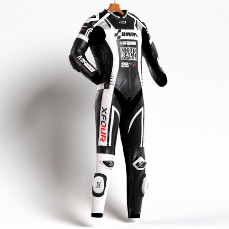 MONO XFOUR MODELO BMRA x MIR RACING ADULTO BLANCO Y NEGRO