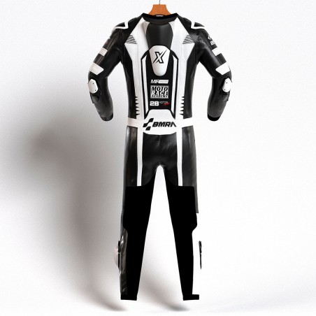 MONO XFOUR MODELO BMRA x MIR RACING ADULTO BLANCO Y NEGRO
