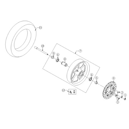 5.Despiece GP12 (140Z/160Z/190Z/Daytona) RUEDA DELANTERA VERSION FORMULA