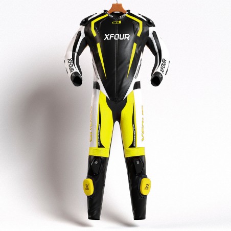 MONO XFOUR ADULTO MODELO AMARILLO FLUOR BLANCO Y NEGRO