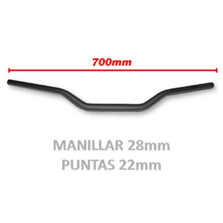 MANILLAR PITBIKE 22mm NEGRO