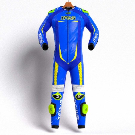 MONO XFOUR ADULTO AZUL Y AMARILLO FLUOR MODELO