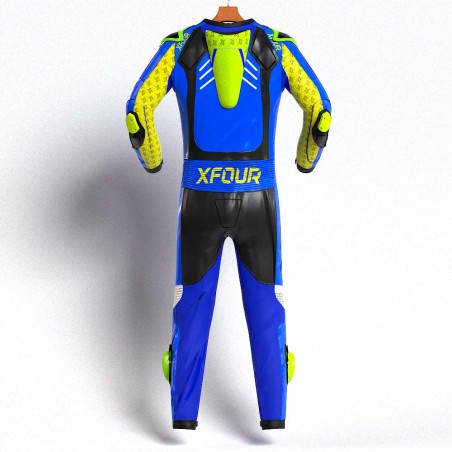 MONO XFOUR ADULTO AZUL Y AMARILLO FLUOR MODELO
