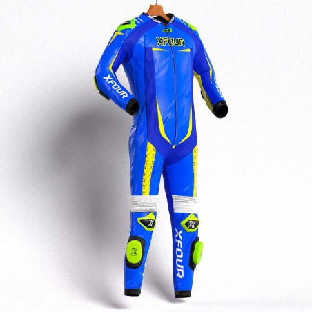 MONO XFOUR ADULTO AZUL Y AMARILLO FLUOR MODELO