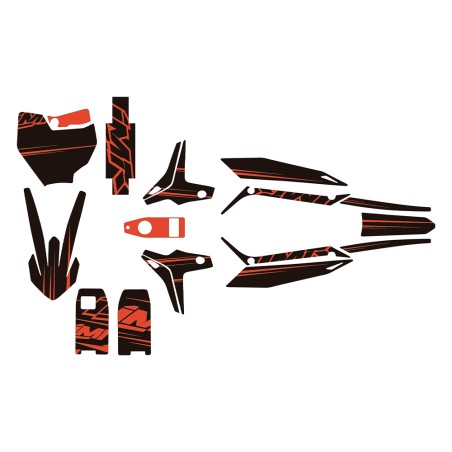 ADHESIVOS E-SX NEGRO Y NARANJA FLUOR