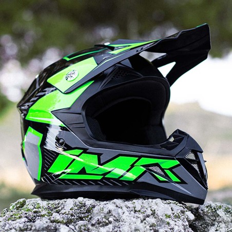 CASCO NIÑO IMR MX WOLF VERDE