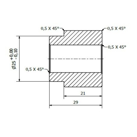 CASQUILLO SEPARADOR TRASERO IZQ. 21MM