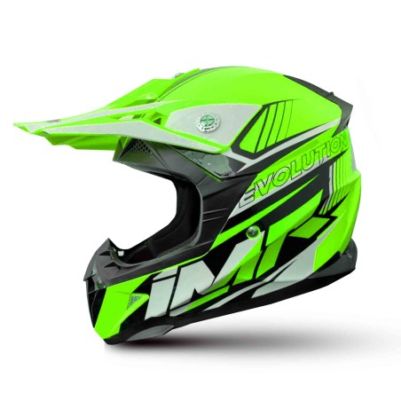 CASCO NIÑO IMR MX VERDE FLUOR GAMA EVOLUTION