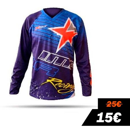 CAMISETA CROSS XFOUR AZUL ADULTO (OUTLET)