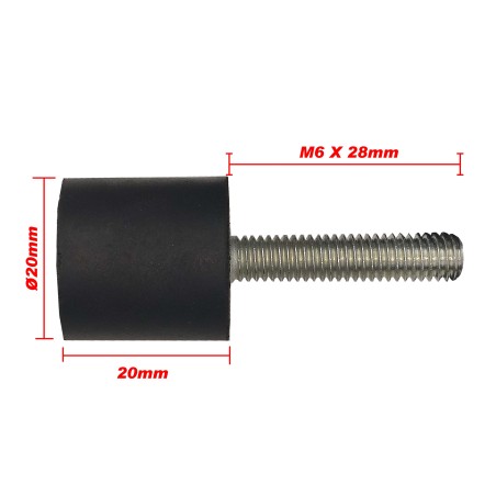 TOPE DIRECCION 20X20mm / M6X28mm MACHO