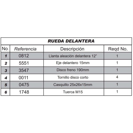 Despiece IMR Corse 155 RR (RUEDA DELANTERA)